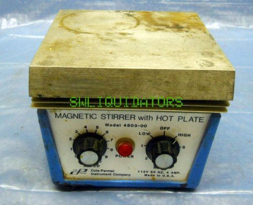 This is a good working Cole-Parmer Spin-Master Stirrer hot plate Model# 4803-00