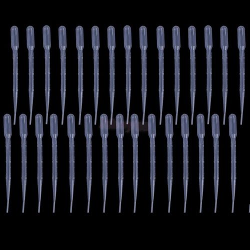 30 Reusable Transfer Pipettes Plastic Graduated 160mm Pipets Eye Droppers 3ml