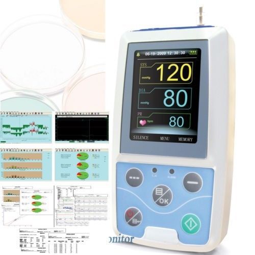 CE FDA 24H Ambulatory Blood Pressure Monitor+3 Cuff NIBP measure+Software 3 cuff