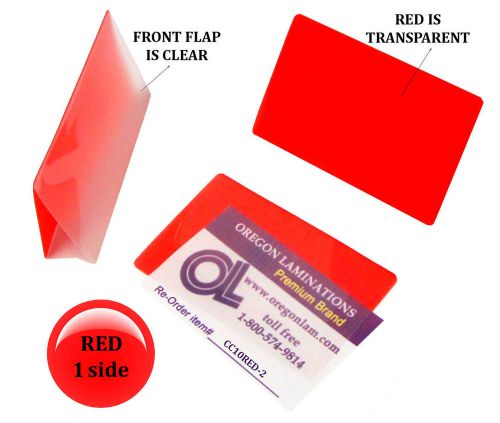 Qty 200 red/clear credit card laminating pouches 2-1/8 x 3-3/8 colored laminates for sale