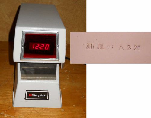 Simplex time recorder stamp/clock model 1605-9002 w key good till 2017 for sale
