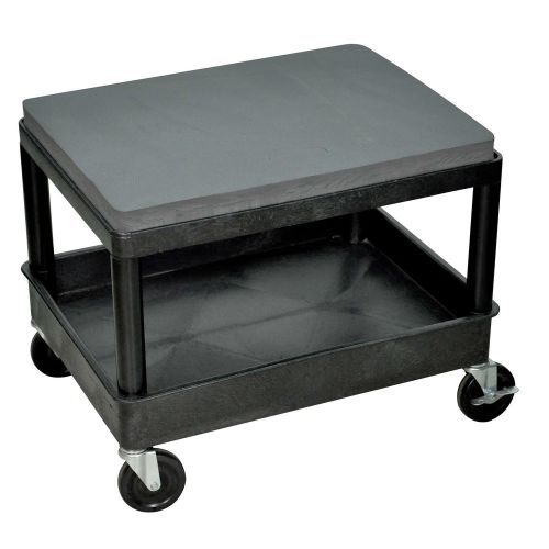 Offex Rolling Mechanics Seat Storage Utility Cart With Casters, Black