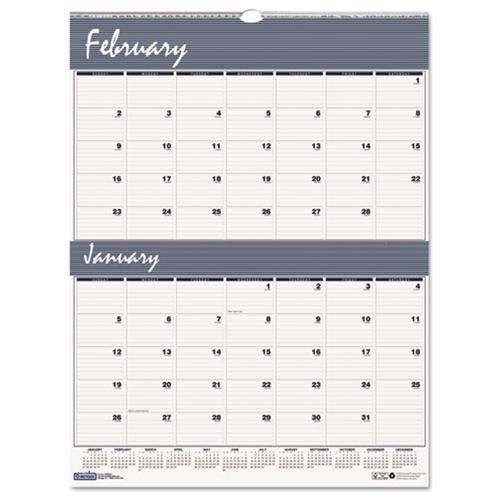 House of Doolittle™ Two-Months-per-Page Wirebound Wall Calendar, 20 x 26, 2015
