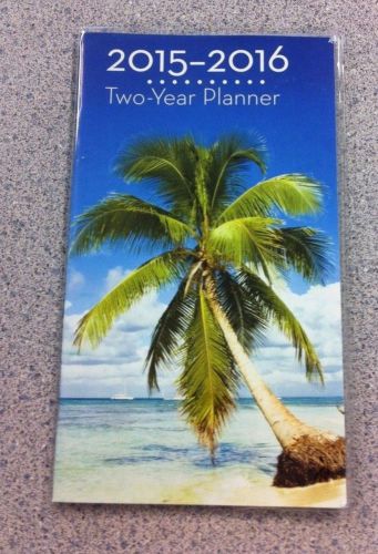 2015-2016 Palm Tree 2 Two Year Planner Pocket Purse Calendar  NEW