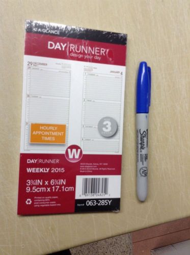 At A Glanc Day Runner Weekly Refill, Desk Size, 2015. New, 048252