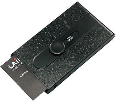 Automatic slide embossed business name card holder case box b31b for sale