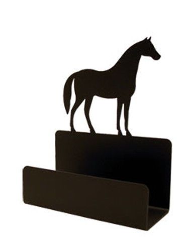 Wrought Iron Business Card Holder Horse Pattern Home Office Desk Desktop Decor