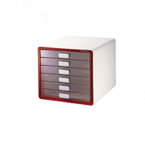 Mini Cabinet 6 Drawers Sysmax Mini Encore Red