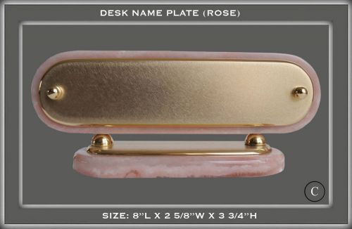 SOLID BASS SIGNS CUSTOM MADE ENGRAVED DESK NAME PLATE SIGN PLAQUES (ROSE)