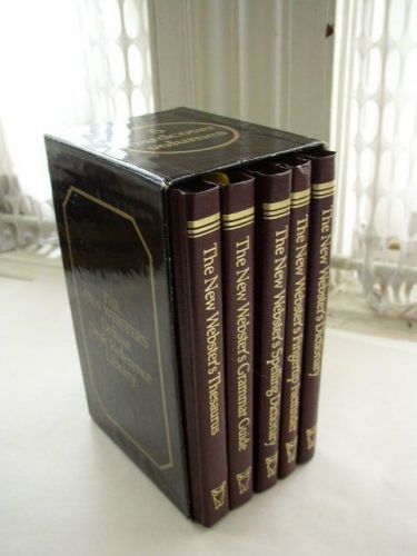 5pc-Set of 1986 New Webster Deluxe 6.5in x 4in x 3in Desk Reference Library