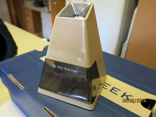 Park Sherman Tan Pyramid Style Pencil Sharpener Battery Operated Nice Condition