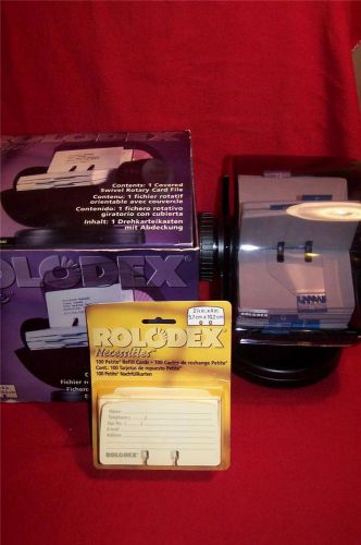 ROLODEX NSW-24C NEW IN BOX WITH 500 CARDS BLACK &amp; REFILL CARDS