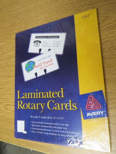 Avery Standard Size Laminated Rotary Cards MPN 5364 New in Box 2&#034; x 3-7/8&#034;