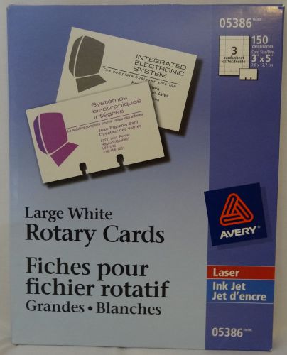 Avery 5386 Rotary Cards 50 Sheets 3&#034; x 5&#034; 150 Large Rotary Cards &#034;OLD STOCK&#034;