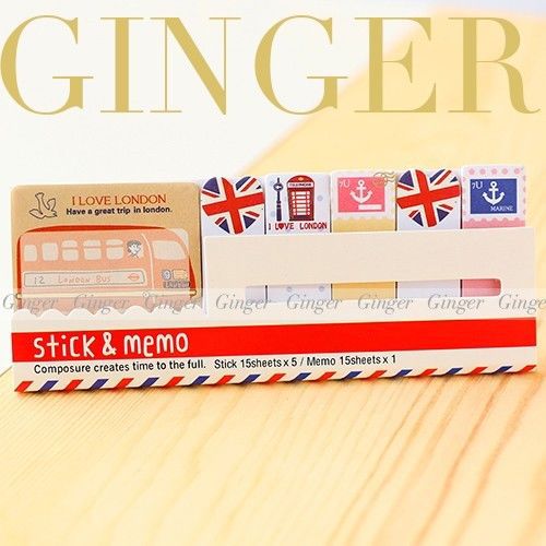 London Travel 90 Pages Sticker Post It Bookmark Memo Marker Flags Sticky Notes