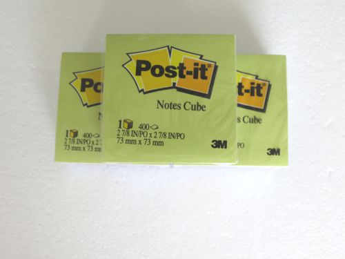 3m post-it sticky note sweet pea cube lot of 3 total 1200 sheets 2053-sp new! for sale