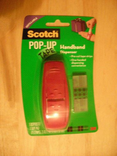 NIP 3M Scotch Pop-Up Tape Handband Dispenser, 1 Dispenser 1 Tape Pad (75 strips)