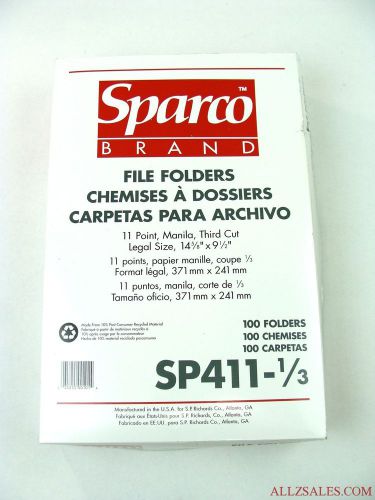Case of 5x Sparco Sp411-1/3 Recycled Manila File Folder Legal -100 count