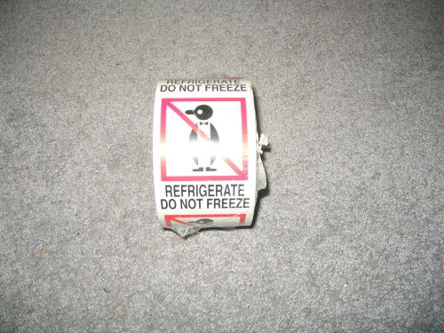 REFRIGERATE DO NOT FREEZE    10  labels stickers   3x4