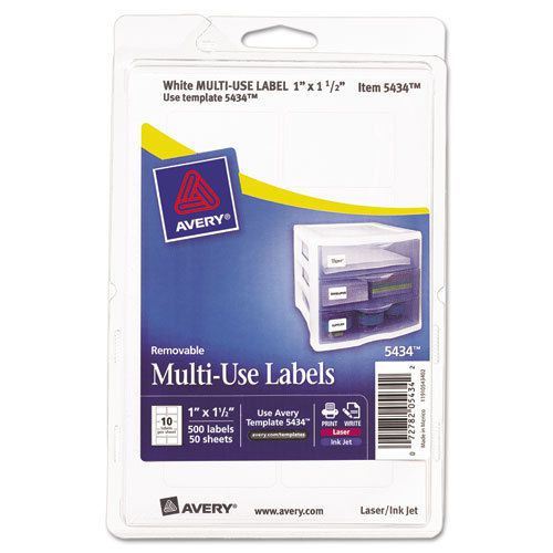 Print or write removable multi-use labels, 1 x 1-1/2, white, 500/pack for sale