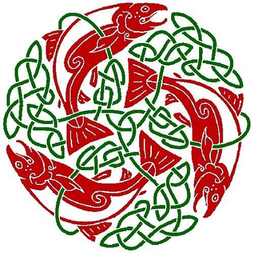 30 Custom Christmas Celtic Fish Art Personalized Address Labels