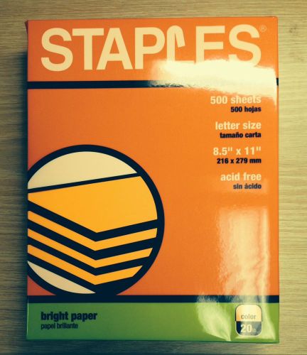 Staples Bright Paper - Orange - 500 Sheets - 20 lb. Weight