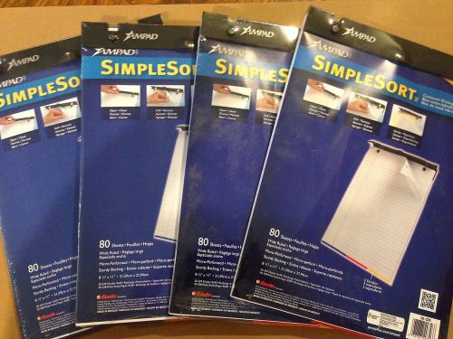 Lot of 4 ampad simplesort crossover writing pad unqiue clipboard tablet dividers for sale