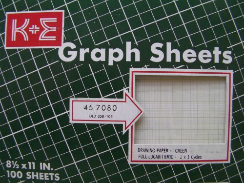 55 sheets Keuffel &amp; Esser 467080 Full Logarithmic Graph Tracing Paper 8.5x11