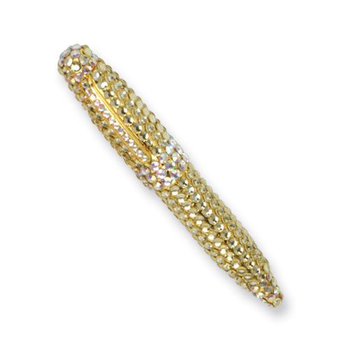 New Lt. Gold Ball-point Pen Office Accessory Made with Swarovski® Crystals