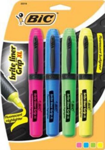 BIC Brite Liner Tank-Style Highlighters Fluorescent Colors 4 Pack