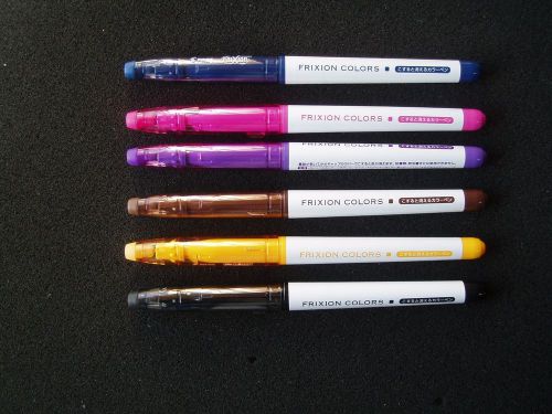 6 Colors Pilot Frixion Felt Tip Pen(Indigo Rose Purple Brown DarkYellow Black)