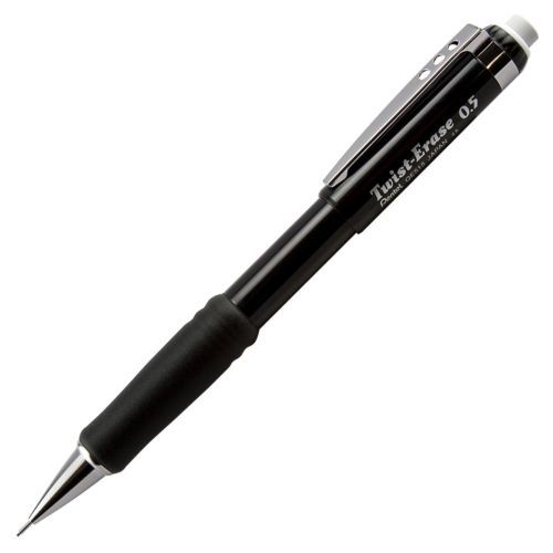Pentel twist eraser iii automatic pencil - 0.5 mm lead size - black (qe515a) for sale