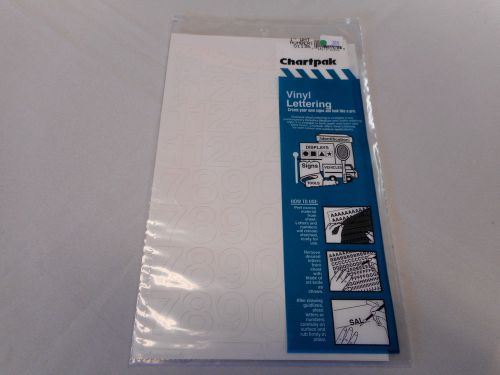 Chartpak vinyl numbers 1&#034;- one  pack # 01136 (new) white for sale