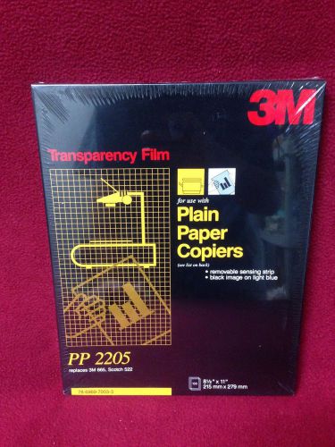 3M TRANSPARENCY FILM PP 2205 for use w/ PLAIN PAPER Copiers NEW SEALED