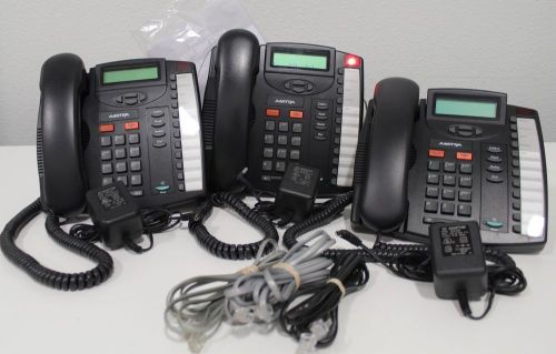 Lot of (3) Nortel Aastra M9116 Business Single-Line Telephone + Power Supplies ^