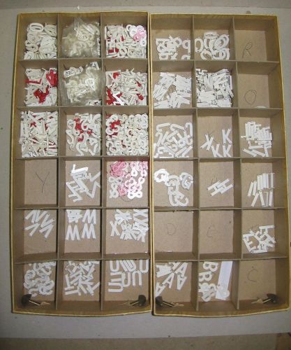 ASSORTED PLASTIC  3/4 &#034; LETTERS, FIGURES &amp; PUNCTUATION WITH STORAGE BOX