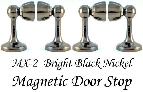 Lot of 4 ~ mx2 bright black nickel magnetic door stop ~ commercial grade quality for sale