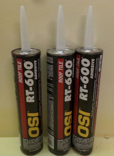 3 Tubes OSI RT-600 Roof Tile Adhesive Gray Henkel