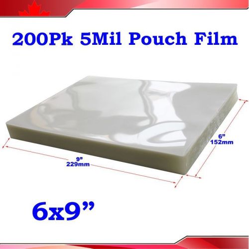 6x9&#034; PVC 2Flap 5Mil Glossy Clear Thermal Hot Laminating Pouch Film Laminator