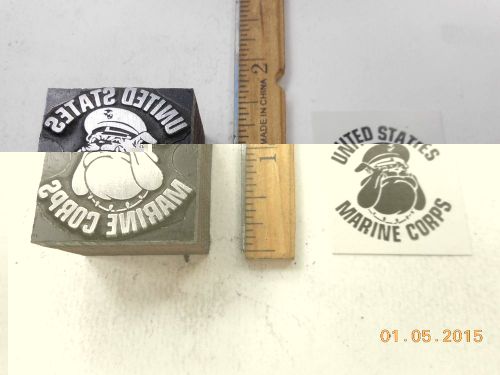 Letterpress Printing Printers Block, United States Marine Corps Bulldog Emblem