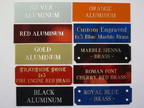 Custom engraved 1x3 brass or aluminum tag sign