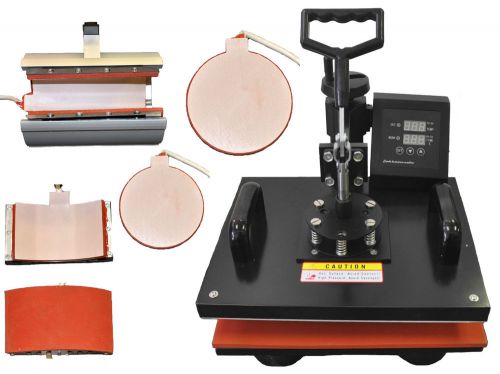 5in1 Multi-Function Heat Transfer Press,DIY Tshirt,Mug,Plate,Hat,iPhone,PU Vinyl