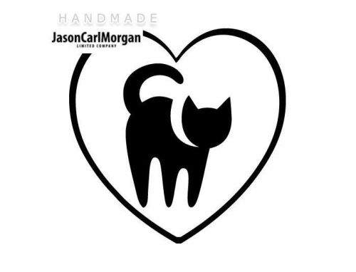 JCM® Iron On Applique Decal, I Love My Cat Black