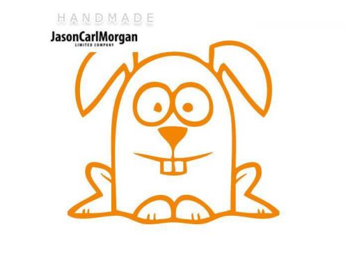 JCM® Iron On Applique Decal, Rabbit Neon Orange