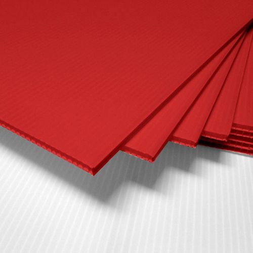 100 pcs Corrugated Plastic 18x24 4mm Red Blank Sign Sheets Coroplast Intepro