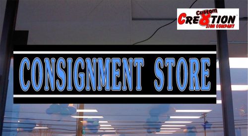 Led light box sign - consignment store  46&#034;x12&#034; -neon/banner altern. window sign for sale