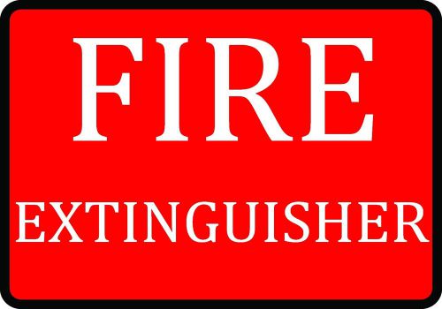 Fire Extinguisher Sign Vinyl Business Important Warning Plaque Red Black &amp; White