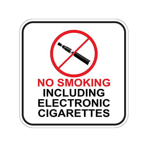 No Smoking Electronic Cigarettes Sign 12&#034;x12&#034; Aluminum Sign
