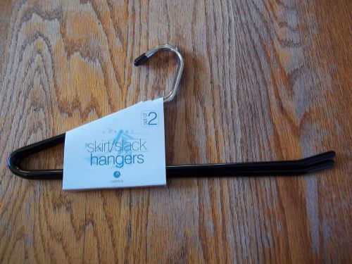 14&#034; Chrome Slack / Pants / Skirt Hangers - 2  - Metal Hangers with rubber