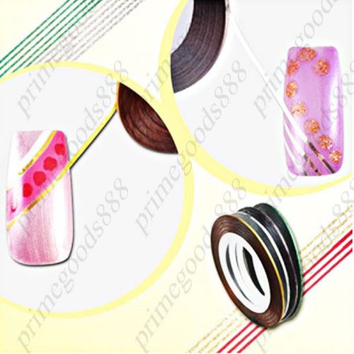 10 x nail art diy decoration rolls striping line sticker free shipping stickers for sale